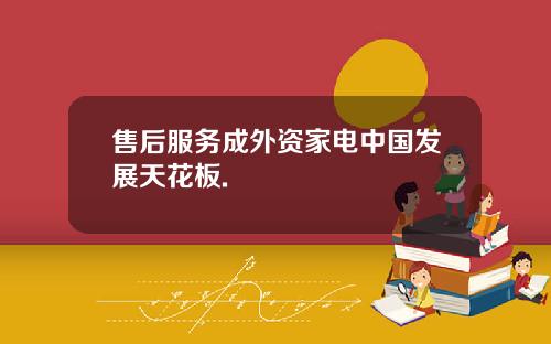 售后服务成外资家电中国发展天花板.