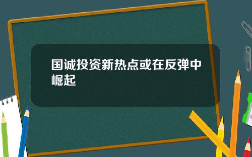 国诚投资新热点或在反弹中崛起