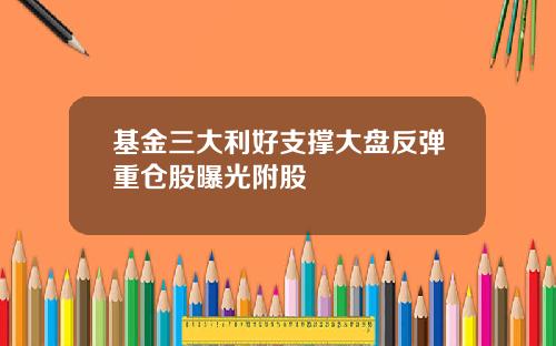 基金三大利好支撑大盘反弹重仓股曝光附股