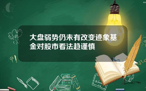 大盘弱势仍未有改变迹象基金对股市看法趋谨慎