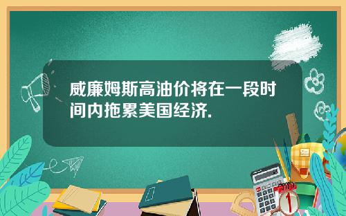 威廉姆斯高油价将在一段时间内拖累美国经济.