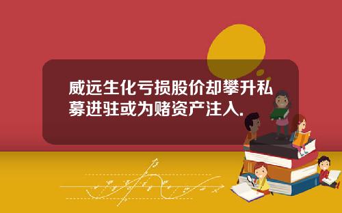 威远生化亏损股价却攀升私募进驻或为赌资产注入.