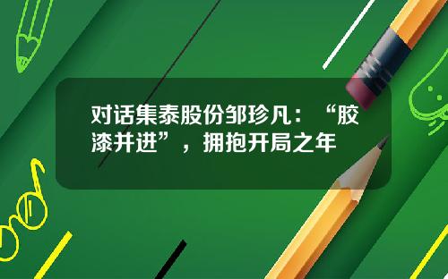 对话集泰股份邹珍凡:“胶漆并进”,拥抱开局之年