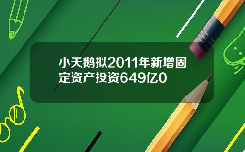 小天鹅拟2011年新增固定资产投资649亿0