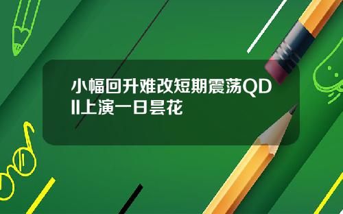 小幅回升难改短期震荡QDII上演一日昙花