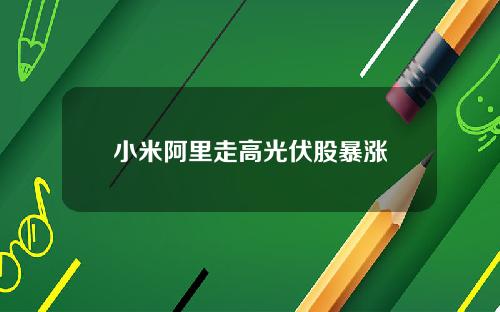 小米阿里走高光伏股暴涨