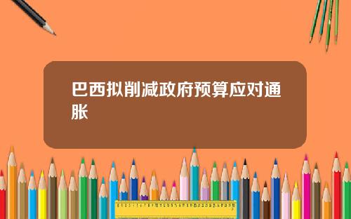 巴西拟削减政府预算应对通胀