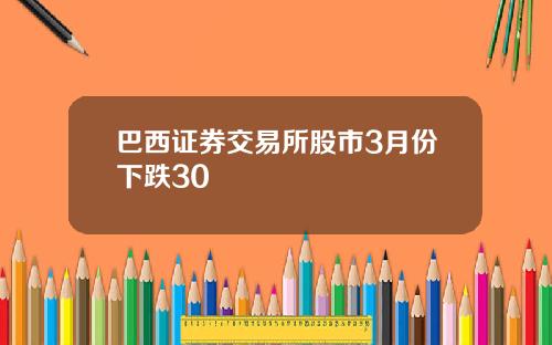巴西证券交易所股市3月份下跌30