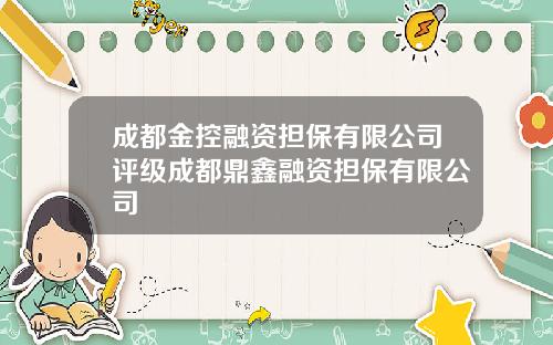成都金控融资担保有限公司评级成都鼎鑫融资担保有限公司