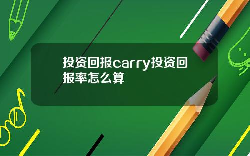 投资回报carry投资回报率怎么算