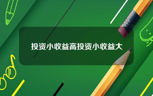 投资小收益高投资小收益大