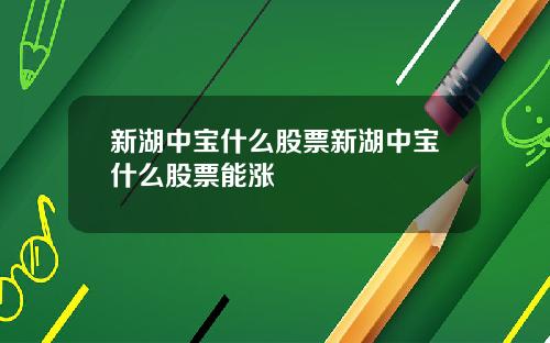 新湖中宝什么股票新湖中宝什么股票能涨