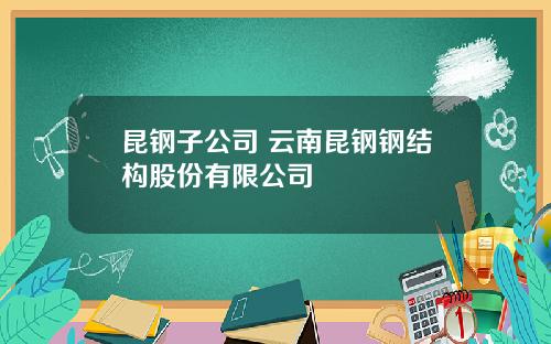 昆钢子公司 云南昆钢钢结构股份有限公司