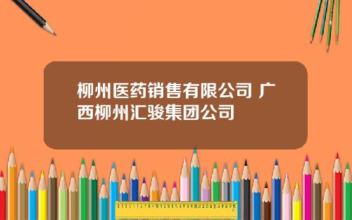 柳州医药销售有限公司 广西柳州汇骏集团公司