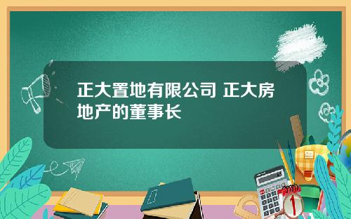 正大置地有限公司 正大房地产的董事长