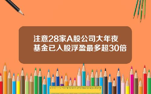 注意28家A股公司大年夜基金已入股浮盈最多超30倍