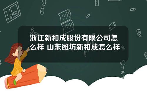 浙江新和成股份有限公司怎么样 山东潍坊新和成怎么样