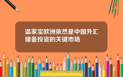 温家宝欧洲依然是中国外汇储备投资的关键市场