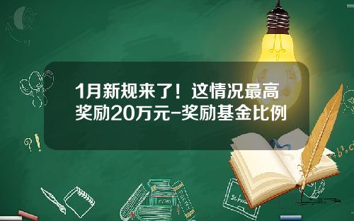 1月新规来了！这情况最高奖励20万元-奖励基金比例