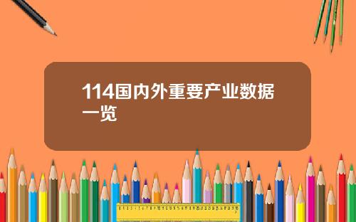 114国内外重要产业数据一览