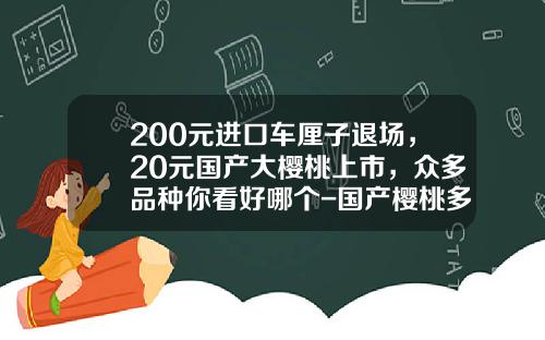 200元进口车厘子退场，20元国产大樱桃上市，众多品种你看好哪个-国产樱桃多少钱一斤