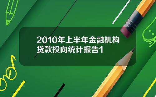 2010年上半年金融机构贷款投向统计报告1