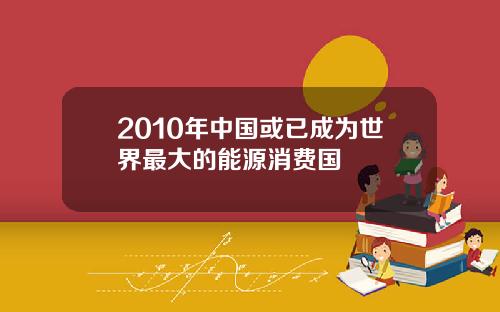 2010年中国或已成为世界最大的能源消费国