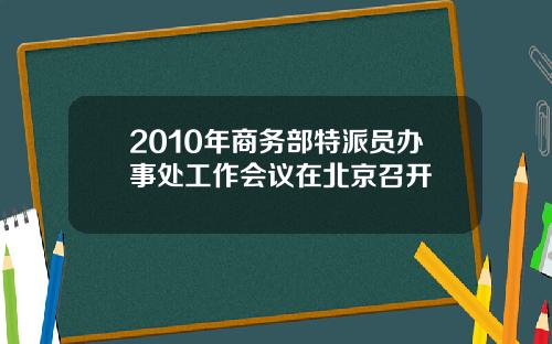 2010年商务部特派员办事处工作会议在北京召开