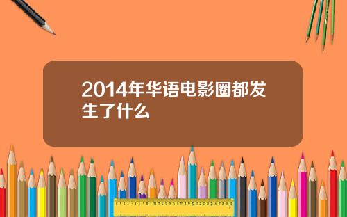2014年华语电影圈都发生了什么