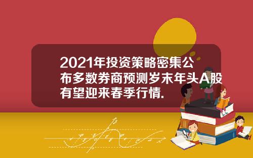 2021年投资策略密集公布多数券商预测岁末年头A股有望迎来春季行情.