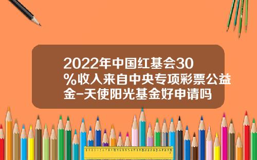 2022年中国红基会30%收入来自中央专项彩票公益金-天使阳光基金好申请吗