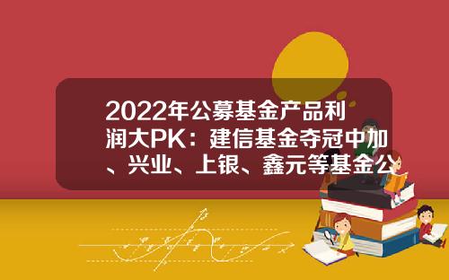 2022年公募基金产品利润大PK：建信基金夺冠中加、兴业、上银、鑫元等基金公司逆袭进前十-十大公募基金