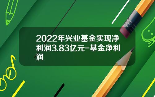 2022年兴业基金实现净利润3.83亿元-基金净利润