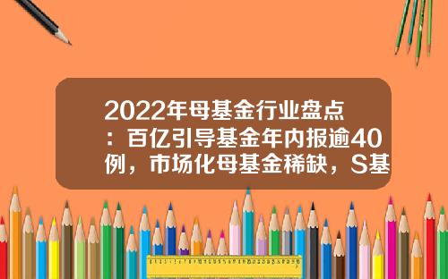 2022年母基金行业盘点：百亿引导基金年内报逾40例，市场化母基金稀缺，S基金参与主体向多元过渡-母基金规模