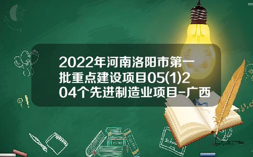 2022年河南洛阳市第一批重点建设项目05(1)204个先进制造业项目-广西鑫宝矿业有限公司