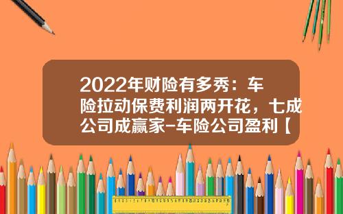 2022年财险有多秀：车险拉动保费利润两开花，七成公司成赢家-车险公司盈利【新闻】.