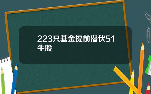 223只基金提前潜伏51牛股
