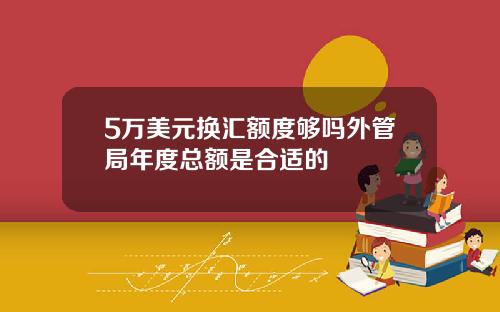 5万美元换汇额度够吗外管局年度总额是合适的