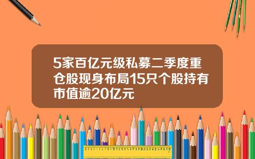 5家百亿元级私募二季度重仓股现身布局15只个股持有市值逾20亿元