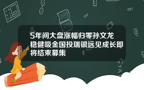 5年间大盘涨幅归零孙文龙稳健吸金国投瑞银远见成长即将结束募集