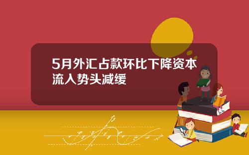 5月外汇占款环比下降资本流入势头减缓