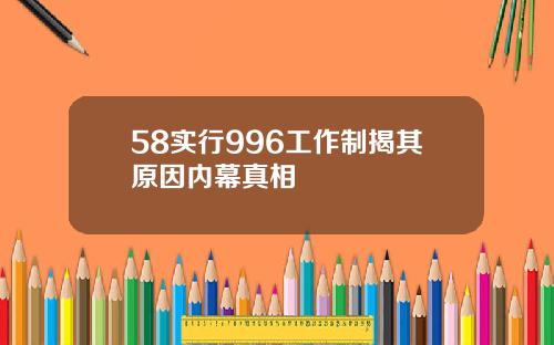 58实行996工作制揭其原因内幕真相