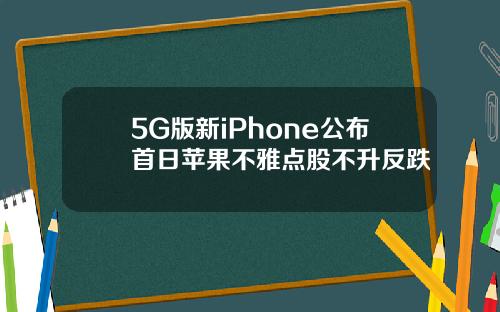 5G版新iPhone公布首日苹果不雅点股不升反跌