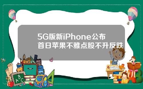 5G版新iPhone公布首日苹果不雅点股不升反跌