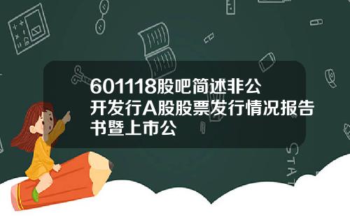 601118股吧简述非公开发行A股股票发行情况报告书暨上市公