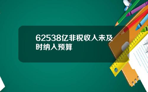 62538亿非税收入未及时纳入预算