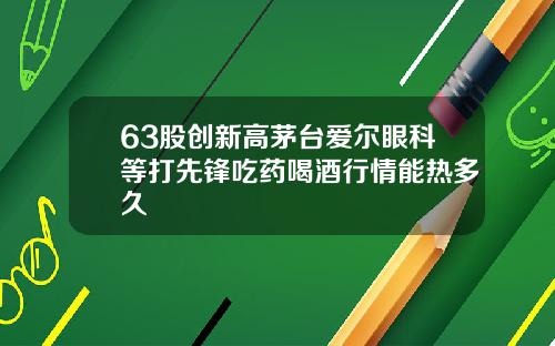 63股创新高茅台爱尔眼科等打先锋吃药喝酒行情能热多久