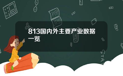 813国内外主要产业数据一览