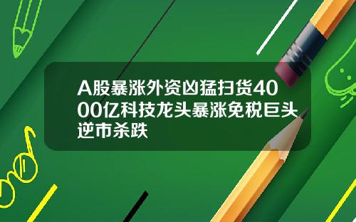 A股暴涨外资凶猛扫货4000亿科技龙头暴涨免税巨头逆市杀跌