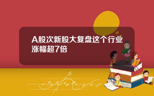 A股次新股大复盘这个行业涨幅超7倍